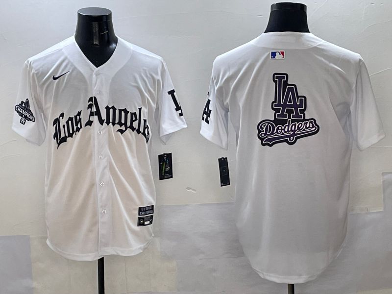 Men Los Angeles Dodgers Blank White Five generations Joint Name 2025 Nike MLB Jersey style 62